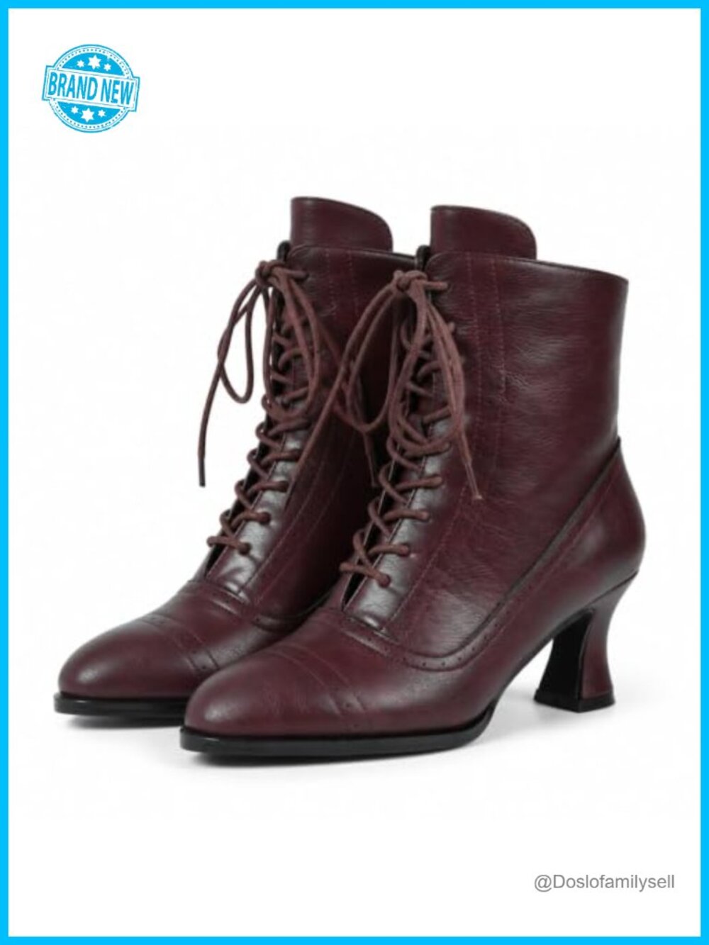 Victorian Ankle Boots with Chunky Block Heel for Women